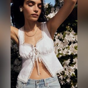 NWT Reformation Rosalie Linen Top